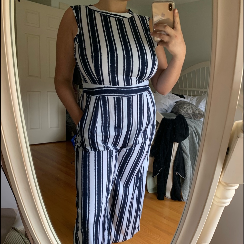 STRIPED JUMPSUIT